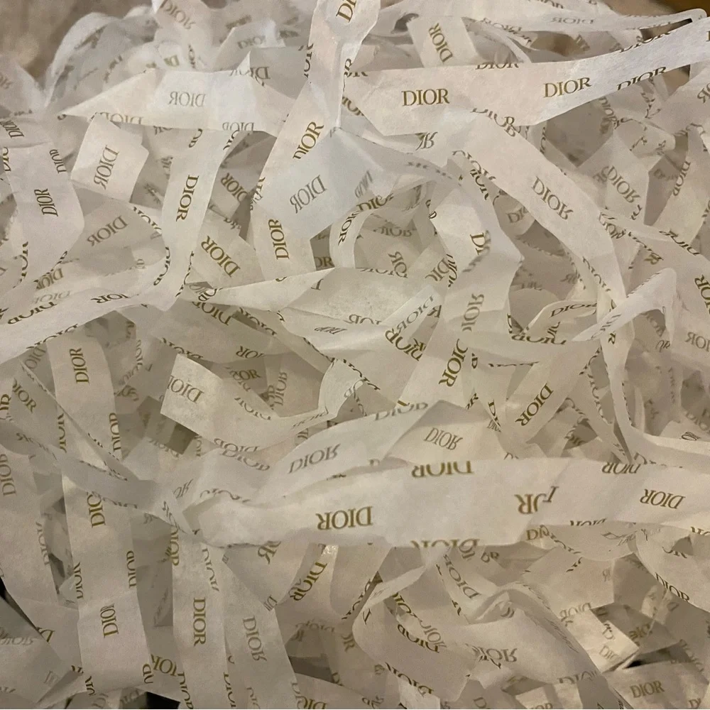 Dior White Ribbon Shreds with Gold Logo